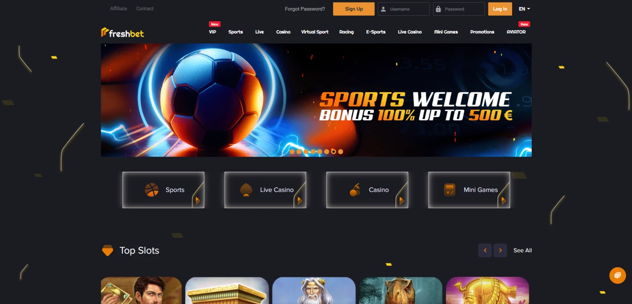 freshbet homepage